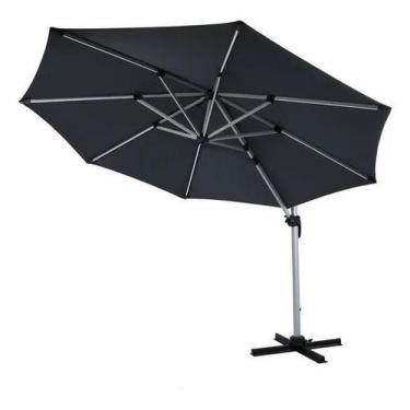 Imagem de Ombrelone Lateral Cinza 300Cm Aluminio E Poliester Com Led - Brazil Ho