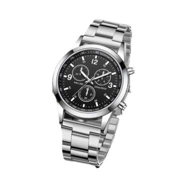 Imagem de 1Pc Masculino Casual Prata Relógio de Quartzo Liga Material Escala Dig