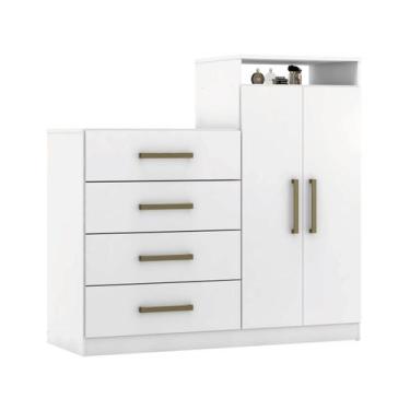 Imagem de Cômoda áurea 2 Portas 4 Gavetas Branco - Demóbile - Demobile, Branco