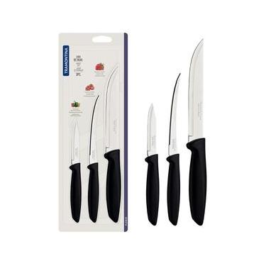 Imagem de Conjunto de Facas Tramontina Plenus em Aço Inox - Preto - 3 Peças