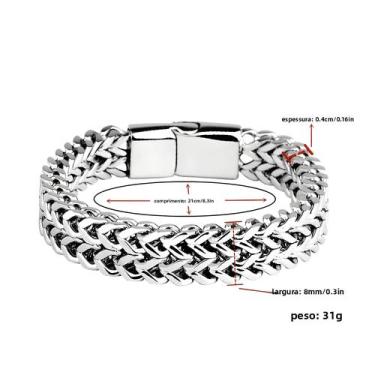 Imagem de Pulseira de aço inoxidável explosiva Hip Hop masculina, simples pulsei