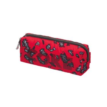 Imagem de Necessaire Pacific Malawi em Nylon 21X8X6CM Vermelho com Logo em alto-relevo e Puxador...