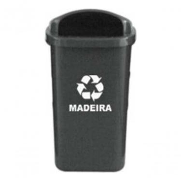 Imagem de Kit Lixeira para Coleta Seletiva Papeleira 6 Unidades 50L com Chave e Adesivos Multicol...