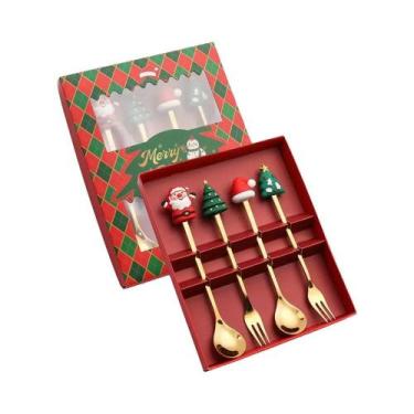 Imagem de Conjunto De Talheres De Natal Em Caixa De Presente 2, 4 Ou 6 Peças: Co