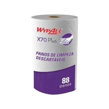 Imagem de Pano de Limpeza Multiuso Descartável Microfibra - WypAll X70 Plus 88 U