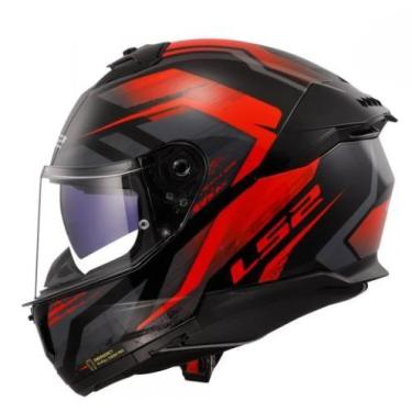 Imagem de Capacete Masculino LS2 FF808 Fury Vermelho Bicomposto Moto, PRETO VERM
