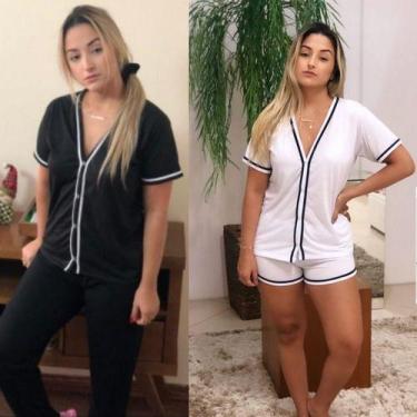Imagem de Kit 2 Pijamas Americano Aberto Com Botões Inverno E Verão - PIJAMAS VI