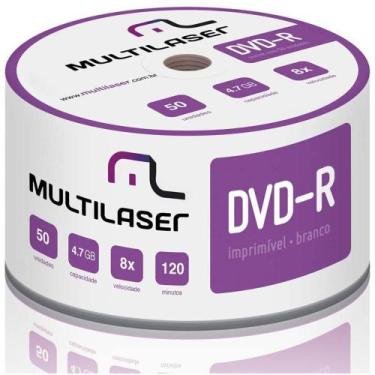 Imagem de DVD Gravável DVD-R 16X SHRINK Imprimível Tubo com 50 Unidades - Multi