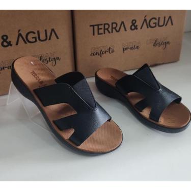 Imagem de Sandália Lurex Terra e Agua 471151 Confort, Preto, Preto, 36