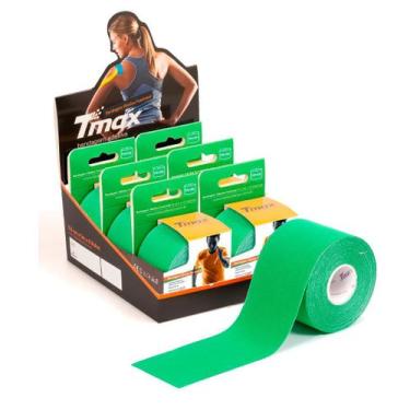 Imagem de KIT 06 Rolos de Bandagem Elástica Adesiva Tmax 5cm x 5m, Verde