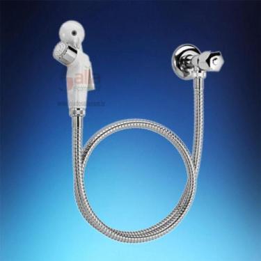 Imagem de Ducha Higiênica com Kit Completo Gatilho Branco com Mangueira Cromada 