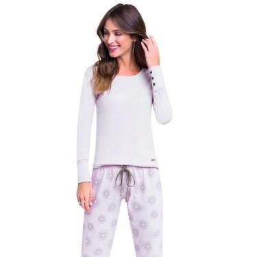 Imagem de Pijama Veggi 10010778 Manga Longa Blooming 100% Algodão, G, Rose