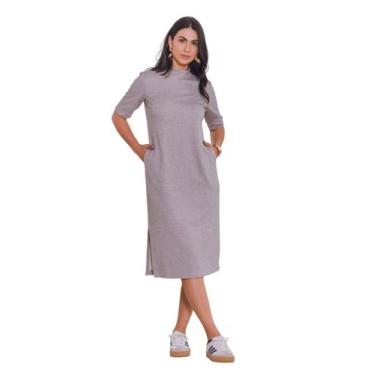 Imagem de Vestido Midi Matuta Essencial Com Bolso Cinza, 44