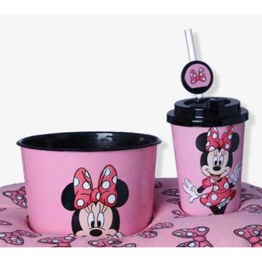 Imagem de Kit Almofada + Balde Pipoca + Copo Infantil Disney Minnie - Zona Criat