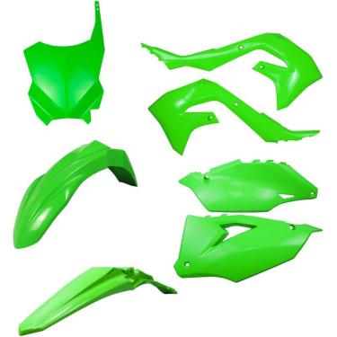 Imagem de Kit Plástico para Moto Dianteiro KX 250 21-23 KX 450 19-23 Verde com Number Completo AMX Acessórios