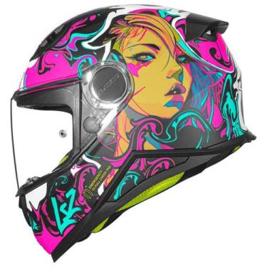 Imagem de Capacete Ls2 Infantil FF812 Cyberg Roxo Cyan Fosco