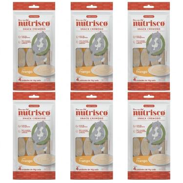 Imagem de Kit Petisco para Gatos Snack Cremoso Nutrisco Sabor Frango 56g C/6 Unidades