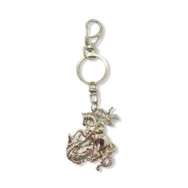 Imagem de Chaveiro São Jorge metal 13 cm - Lua Mística - 100% Original - Loja Of