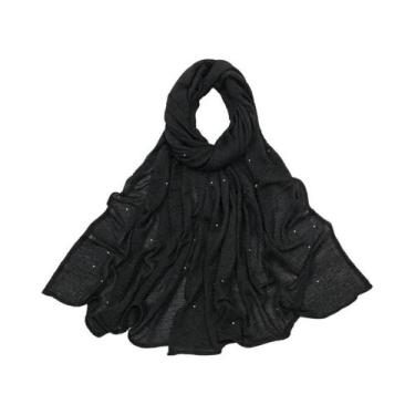 Imagem de Hijab De Poliéster Respirável Com Pérolas E Strass Para Mulheres, 200x