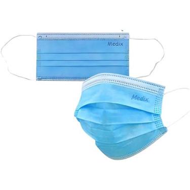 Imagem de Máscara Tripla Descartável Supreme Azul 50 unidades - Medix