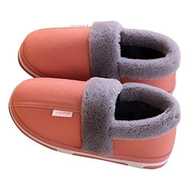 Imagem de Pantufas femininas de espuma viscoelástica, chinelos macios com sola de borracha, sapatos para uso interno e externo