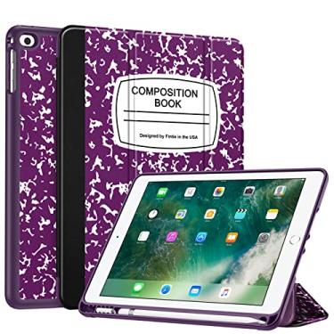 Imagem de Fintie Capa SlimShell para iPad 6ª/5ª geração (2018/2017), iPad Air 2/Air 1 (9,7 polegadas) – [Suporte de lápis embutido] Capa traseira de TPU macio com hibernação automática, composição roxa