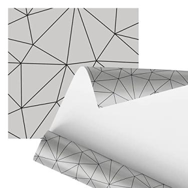 Imagem de Papel De Parede Adesivo Cinza e Preto Geométrico 2,80m