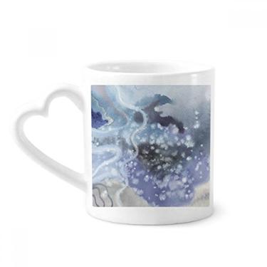 Imagem de Caneca de sombreamento aquarela de tinta abstrata copo de coração de vidro de cerâmica para café