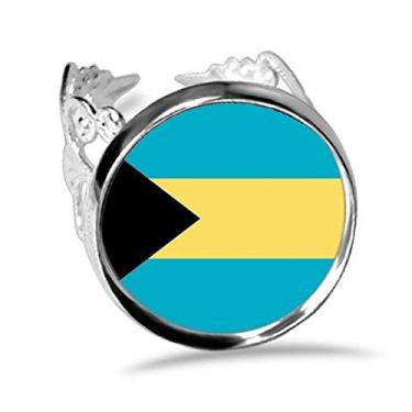 Imagem de DIYthinker Anel de noivado ajustável com a bandeira nacional das Bahamas da América do Norte