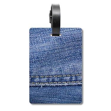 Imagem de Jeans Jeans Forro de Caubói Têxtil Bolsa de Bagagem Etiqueta de Bagagem Etiqueta para Bagagem