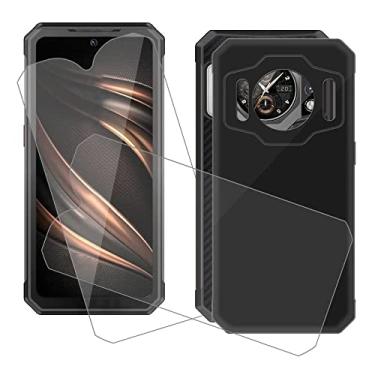 Imagem de Pacote com 2 capas Ikiiqii para Oukitel WP21 (6,8 polegadas) capas protetoras de telefone de silicone macio TPU preto + dureza 9H HD protetor de tela de vidro temperado protetor de tela proteção
