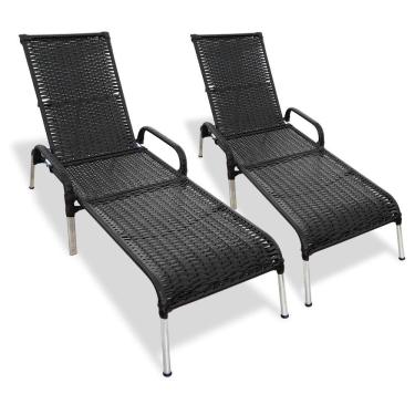 Imagem de Kit 2 Espreguiçadeiras Piscina Reclinável Alumínio Madrid