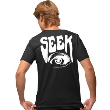 Imagem de Camisa Camiseta Genuine Grit Masculina Estampada Algodão 30.1 Seek - M - Preto