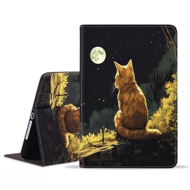 Imagem de FVAENDHIO Capa para Samsung Galaxy Tab S6 Lite 10,4 polegadas 2022/2020 (SM-P613/P619/P610/P615), capa protetora de couro, capa inteligente com suporte ajustável, despertar/hibernar automático, gato