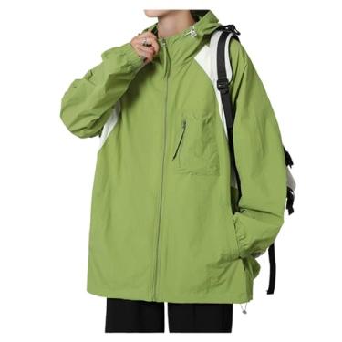 Imagem de Jaqueta masculina leve, corta-vento, cor sólida, capa de chuva, casaco de ciclismo com capuz ajustável, Cor 4, M