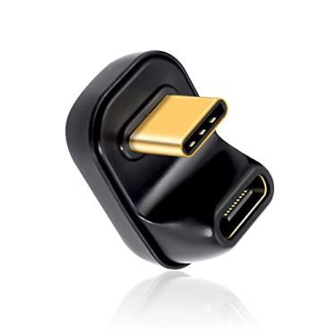 Imagem de Duttek Pacote com 1 adaptador USB C de 180 graus 40 Gbps e carregamento rápido de 100 W, adaptador macho para fêmea tipo C em forma de U, compatível com Thunderbolt 3 para ROG Ally, Steam Deck 1