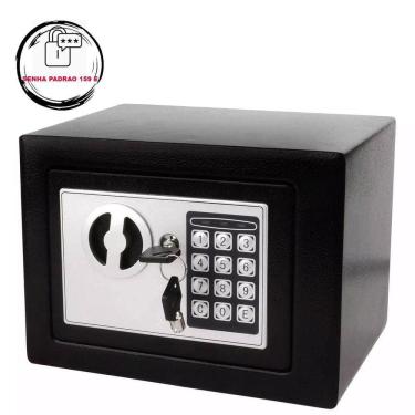 Imagem de Cofre Eletrônico Digital Em Aço Teclado Senha + 2 Chaves