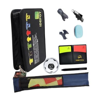 Imagem de Generic Bolsa de acessórios para árbitro de futebol, cartões vermelhos e amarelos, apito marcador, caneta de canto, acessórios para árbitro, conjunto para