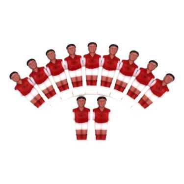 Imagem de Fancyes 11 peças de mesa de pebolim masculino, peça de futebol durável, caras de pebolim, jogador de pebolim para máquina de futebol, brinquedos para, Vermelho