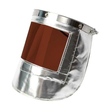 Imagem de menolana Proteção facial de soldagem, resistente ao fogo, capa portátil de folha de alumínio, cobertura térmica para forno, metalurgia de madeira, Tela marrom