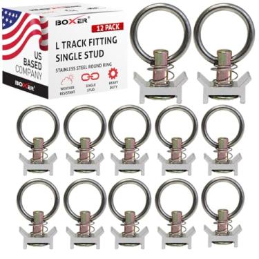 Imagem de Pacote variado de acessórios de ajuste de trilho de alumínio boxer. Pacote de 12 peças, 4 anéis de pino duplo, 4 anéis revestidos de borracha azul de pino único, 4 anéis de pino único para organização de reboque