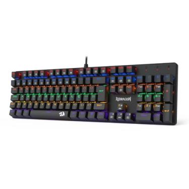 Imagem de TECLADO MECÂNICO GAMER REDRAGON VALHEIM ILUMINAÇÃO RAINBOW PRETO SWITCH BROWN K608-R (PT-BROWN)