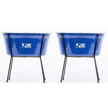 Imagem de Kit Comedouro Bebedouro Cães Grande NF Pet 02 Unid. Pote Alumínio 3,6L