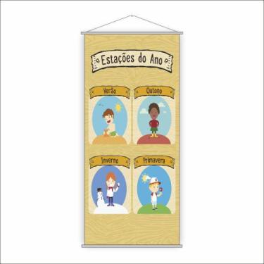 Imagem de Banner Pedagógico Escolar Estações Do Ano 120X65Cm - Plimshop