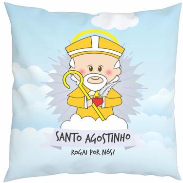 Imagem de Almofada Com Enchimento Oração Santinhos Santo Agostinho - Core Decore