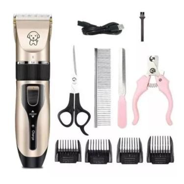 Imagem de Kit Máquina De Tosa 5 Itens Gato Cachorro Tosador Silenciosa Premium -