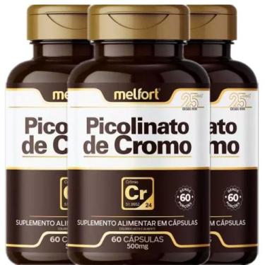 Imagem de Picolinato De Cromo 500mg 180 Cápsulas Sem Sabor - Melfort
