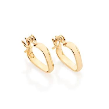 Imagem de Brincos rommanel banhado ouro 18k feminino argola coração pequeno 5208