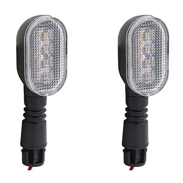 Imagem de YnGia Luzes de seta de motocicleta amarelo frontal pisca-pisca lâmpada de seta para motocicleta, scooter, quadriciclo, UTV, 2 peças