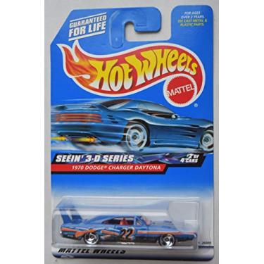 Imagem de Hot Wheels 1:64 Scale SEEIN' 3 D Series 2/4, Blue 1970 Dodge Charger Daytona Razor Wheels